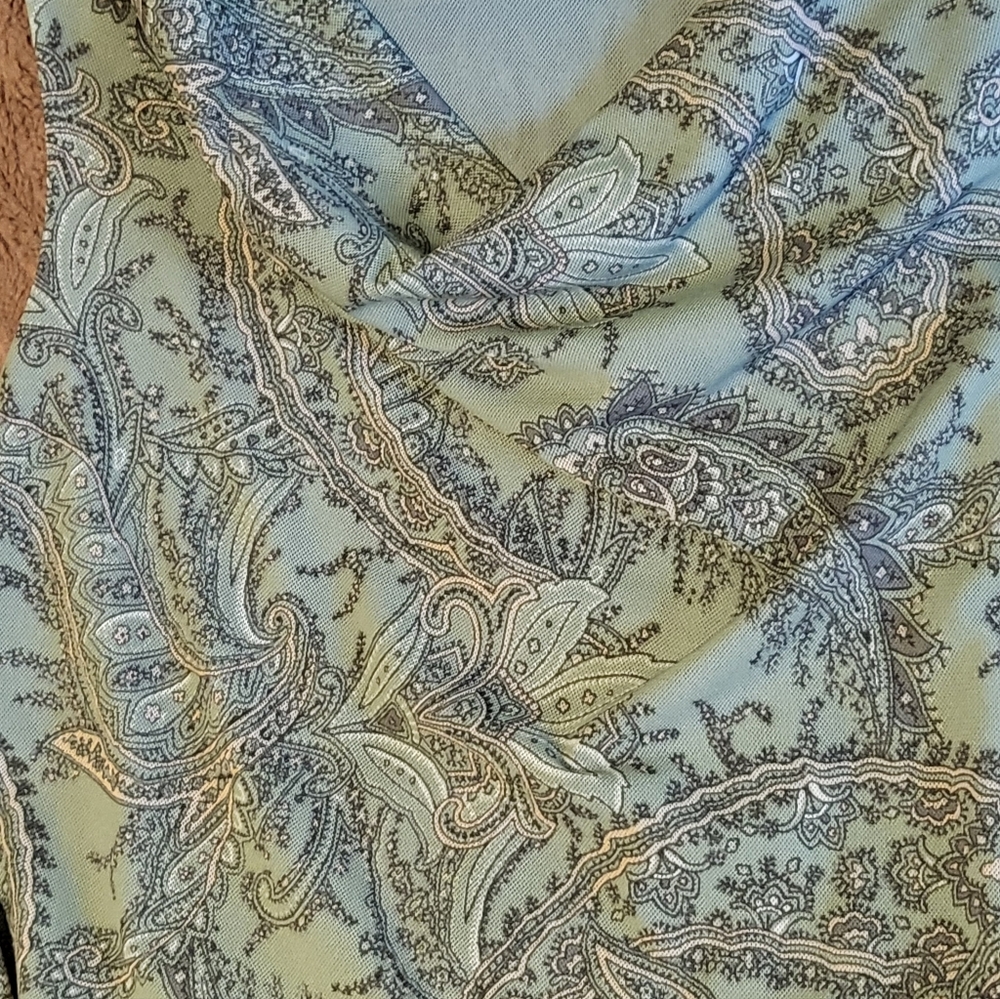 Evan Picone XL Green Paisley Sleeveless Top